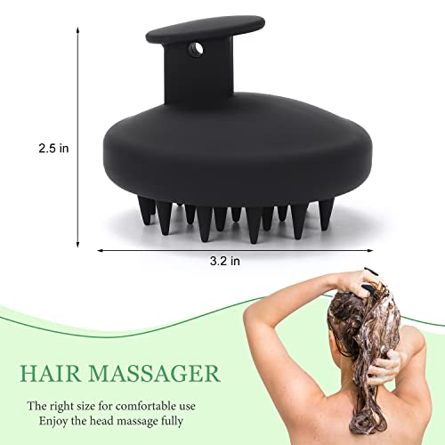 2 Pacote de massageador de couro de silicone Praço de shampoo, lavador de cabelo com cerdas macias de silicone para todos