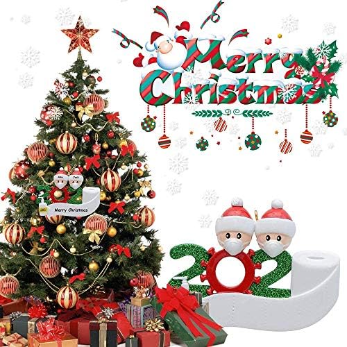 Ornamento de 2020, enfeites de Natal 2020, ornamento de máscara de decoração, ornamentos para a árvore de Natal