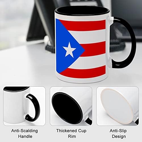 Puerto Rico bandeira de cerâmica Creative Black Inside Coffee Cup de canecas Durável Handel