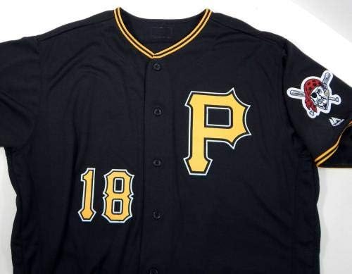 Pittsburgh Pirates Jon Niese 18 Jogo emitiu Black Jersey Pitt32727 - Jogo usado MLB Jerseys