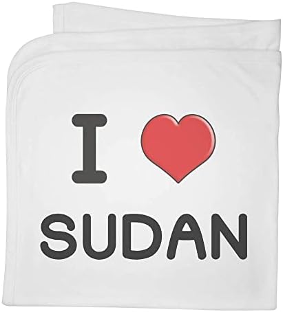 Azeeda 'I Love Sudan' Cotton Baby Blain / Shawl