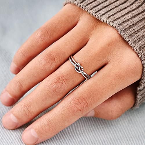 História Jewellery Mothers Day Gifts da filha, a mãe e a filha Bond é um nó amarrado pelo anel das mãos de Angel, anel