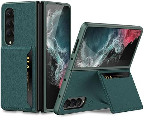 Shieid Samsung Z Fold 4 Case com Kickstand, Galaxy Z Fold 4 Caixa com carteira de couro Caixa de telefone compatível com