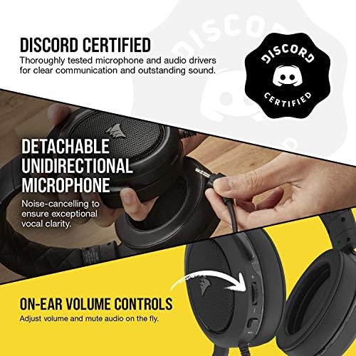 CORSAIR HS50 PRO - fone de ouvido estéreo - fones de ouvido certificados pela Discord - funciona com PC, Mac, Xbox Series X, Xbox