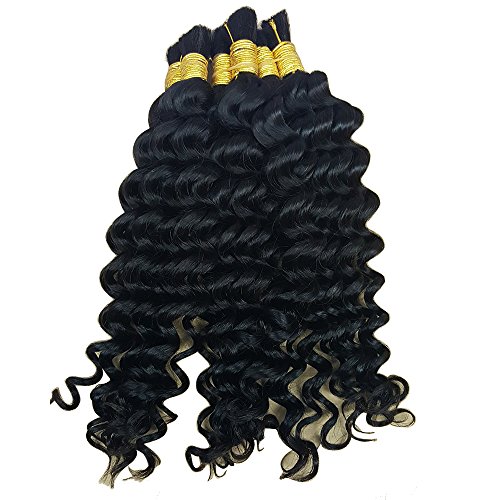 Hannah Queen Wet n Wavy Hair Bulk Human Human Micro Braiding 3 Pacote 150g Brasileiro Cabelo de onda Curly Brasil para traçar cabelos