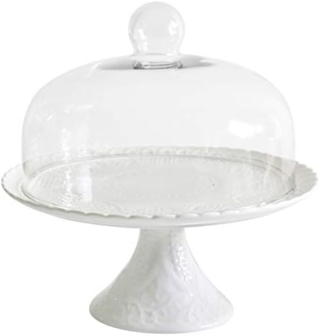 Jusalpha® 12 polegadas de porcelana branca decoração de bolo de suporte de suporte