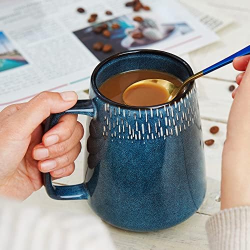 MASOLINE 24 oz grandes canecas de café cerâmica, xícaras de chá e café extras, design de alça grande, caneca de café grande para escritório e casa, microondas e lavador de diahaser.