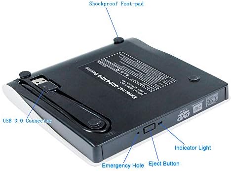 Valley do Sun White USB 3.0 DVD externo CD ROM Drive óptica, para Acer Aspire 5 E15 S E 15 Um spin Swift 1 3 7 5 V5 Laptop Slim
