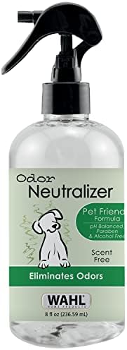 Wahl Scent Free Pet Odor Neutralizador Spray para cães pele e revestimento Perfeito para entre banhos - 8 oz - Modelo 820012
