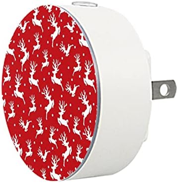 2 Pacote Plug-in Nightlight LED Night Light com Dusk-to-Dewn Sensor for Kids Room, Nursery, Kitchen, Hallway White Christmas