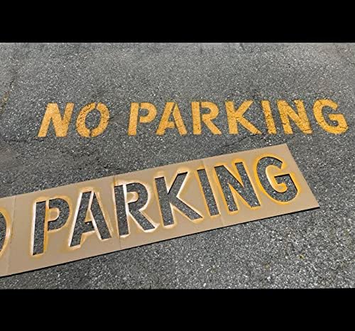 Nenhum estêncil de letra de pavimento reutilizável de estacionamento | tinta opcional | Feito com papelão reciclado | Feito nos EUA