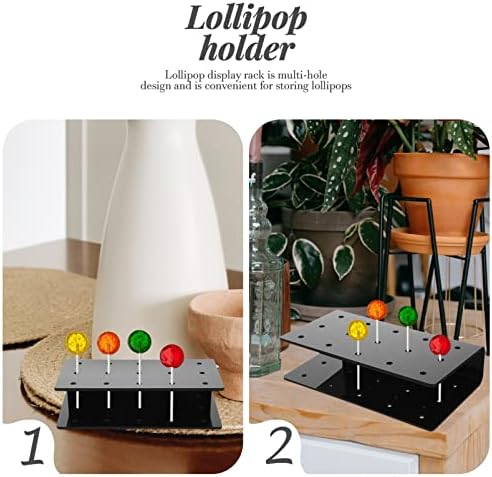 Luxshiny Desktop Stand acrílico Lollipop Pothers Bolo Stands 15 Buracos Candy Lollipop Display Titulares Clear Cake Lollipop Stands Bolo