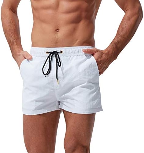 Shorts de moda de banho masculino boxer de moda seca rápida shorts de natação estrias engraçadas de estiramento de estiramento