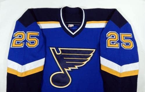 2001-02 St. Louis Blues Mike Keane #25 Game usou Blue Jersey DP12131 - Jogo usado NHL Jerseys
