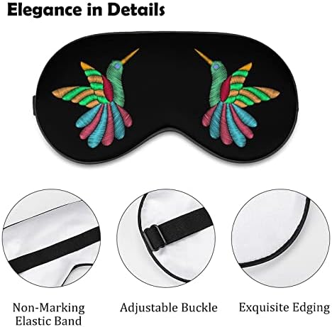Máscara colorida de máscara ocular do beija -flor com a venda com bloqueio de cinta ajustável Blinder leve para viagens para dormir