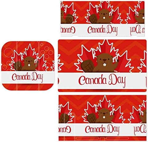 Groundhog e Canada Folle Flag Decals Adesivos cobrem placa face protetora da pele para Nintendo Switch