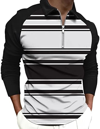 ZDDO 2022 Novas camisas de pólo para homens, zípira de colorido de manga comprida colorida de coloração de retalhos de golfe tops casuais camisa de designer de músculos