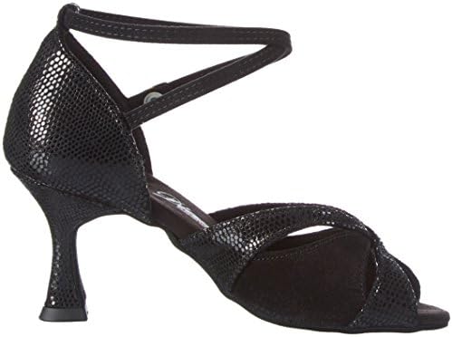 Sapatos de dança Diamant Ladies 141-087-084 - Camurça Black - Faixa Regular - Salto de Flare de 2,5 - Feito na Alemanha