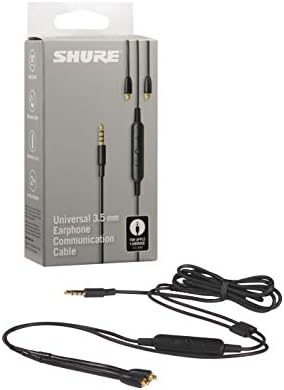 Shure SE215 Pro no fone de ouvido, azul destacável e Shure Universal Communication Cable, preto