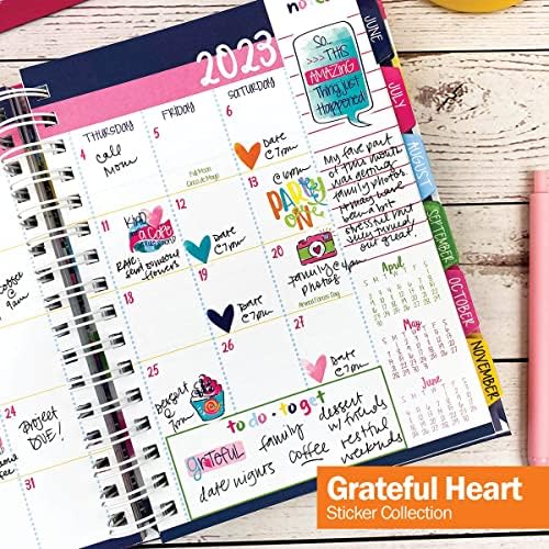 330 Adesivos de Planejador - Coleção Grato de Coração, Agradecimento Diário, Dias Awesome para Gratidão Diários e Revista