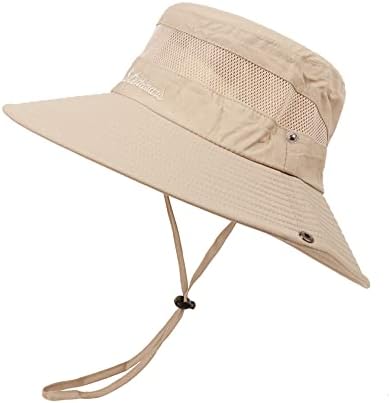 Chapéu de sol uttpll para homens Mulheres chapéus à prova d'água UPF 50+ chapéu de proteção solar com um safari respirável para a prova