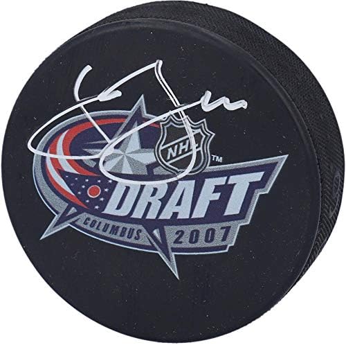 Jamie Benn Dallas Stars autografados 2007 NHL Draft Logo Hockey Puck - Pucks autografados da NHL