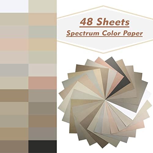 12x12 papel de recrutamento 48 folhas Tone Earth 60 folhas de papel colorido sólido para fazer cartões de artesanato