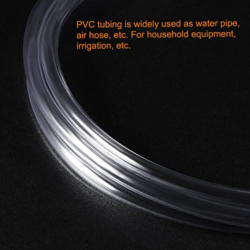 Meccanixity PVC Mangueira clara Tubulação de vinil 7/16 ID 5/8 od 10ft flexível leve para tubo de água, mangueira de ar, linha de óleo