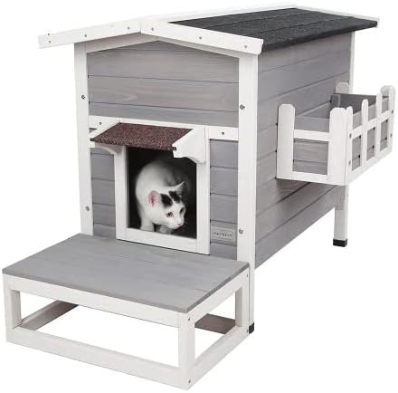 Casa de gatos selvagens, design maior para 3 gatos ao ar livre adultos à prova de intempéries