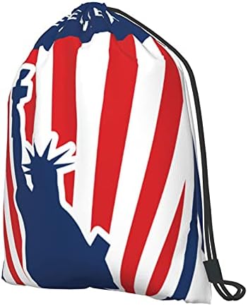 CEAMBD 4 de julho Dia da independência Deus abençoe USA Atrodução draada Backpack Saco de Cinch Bolsa Durável Ginásse Sagde