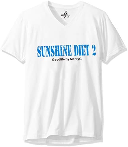 Marky G Apparel Mens Sunshine Graphic Impresso Tops premium ajustados T-shirt de decote em V de manga curta