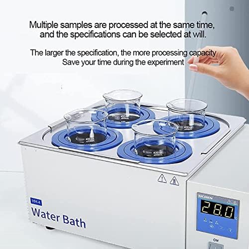 Banho de água de laboratório termostático digital Mehaoc, 1/2/4/6/8hos aquecimento elétrico Termostático Bath Lab Bath, volume: