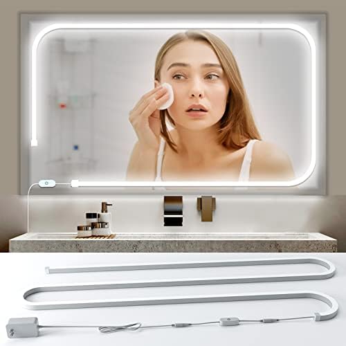 Luzes de espelho de vaidade liderada por blikshin, luzes de maquiagem para espelho, 60ft/6000k/diminuição/eLT Aprovação 12V Banheiro auto-adesivo/vaidade, para espelho de banheiro/espelho/espelho de corpo inteiro