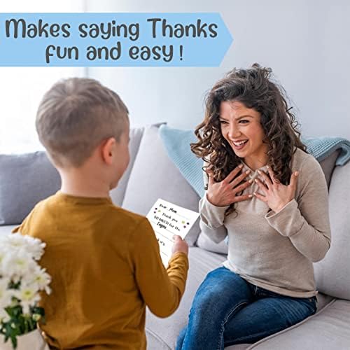 12 Pacote crianças Cartões de agradecimento preenchem o espaço em branco - Crianças preenchem os cartões de agradecimento em branco