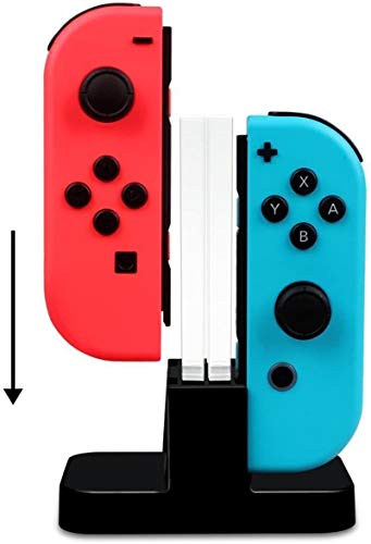 Switch Pro Controller Charger para Nintendo Switch Joy-Con, suporte de estação de carregamento com indicador de carregamento de LED com cabo Tipo Fraco