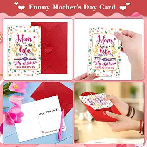Petcee Funny Mothers Day Card 4 x6 feliz dia das mães cartões para mamãe, você não tem filhos feios presentes da mãe da filha do dia