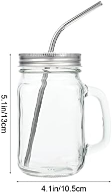Upkoch 2 conjuntos de vidro bolhas de chá xícaras de chá 480ml de boca larga reutiliza xícaras de café geladas de café com tampas de tampas de tampas jarros jarros copos de vidro de vidro