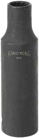 Armstrong 20-312 3/8 polegadas, 12 pontos, 1/2 polegada de acionamento SAE Power de parede fina profunda