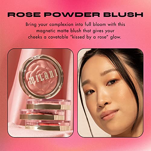 Milani Rose Powder Blush - Blossomtime Rose Rose sem crueldade Blush - Shape, Contour & Destaque Face com cor fosco ou cintilante