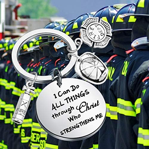 Presente de bombeiro de bombeiro do bombeiro LQRI Eu posso fazer todas as coisas através de Cristo que me fortalece o presente de graduação de bombeiro