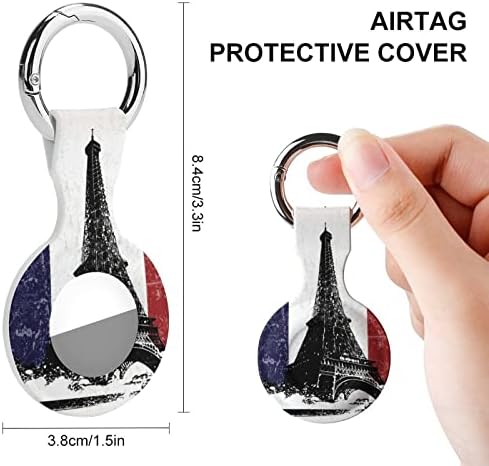 EiffelTower France Flag da caixa de silicone impressa para airtags com o chaveiro de proteção contra tags de tags de tag de tag de tag