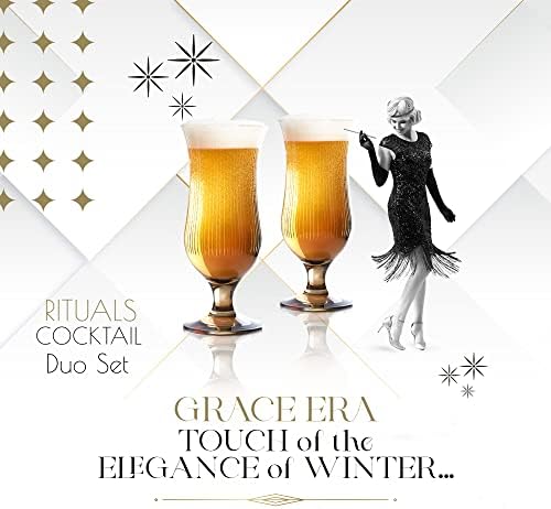 Grace Era Beer Glass Conjunto de coquetéis de cerveja belga clássica, artesanato de cerveja, cerveja IPA Pilsner, copos sólido, conjunto de coquetéis premium copos de copos profissionais de qualidade copos de cerveja de 2 a 15oz
