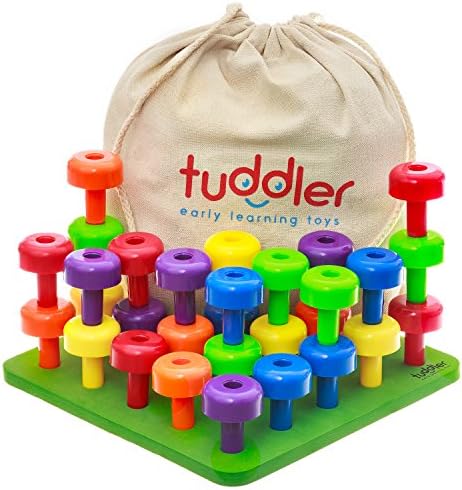 Tuddler Toddler Peg Peg Board Toys Sensorial Toys/Montessori para crianças pequenas/brinquedos de habilidades motoras finas/30 peças