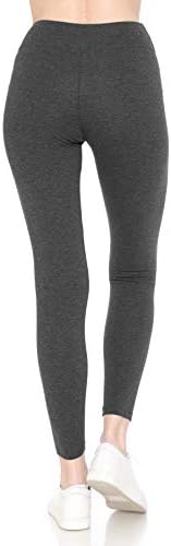 Leggings Depot Cotton Mulher Premium Quality Ultra Soft Solid Leggings