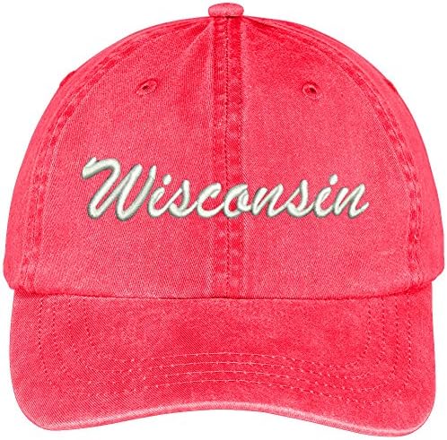 Trendy Apparel Shop Wisconsin State Bordado Bordado de Algodão Ajustável Capinho de Algodão