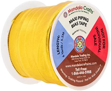 Mandala artesanato Maxi Tiping acabam com cordão de solteira - fita de viés de tubulação maxi de 1/2 polegada para