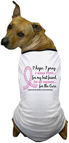 Cafepress Hope Pray Use Rosa Câncer de Câncer de Mama Rosa Camiseta de cachorro Camiseta, roupas de estimação, fantasia engraçada