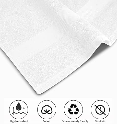 Toalhas de banho de luxo de algodão algodão- toalhas de algodão 600 gsm para banheiro- conjunto de toalhas de 4 banheiros- certificação ecológica, super macia e altamente absorvente de Toalha-Oeko-Tex- 27 x 54