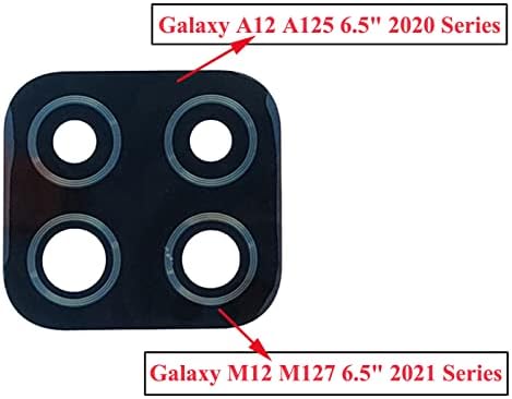 UbrokeiFixit Galaxy A12 A125 traseira traseira da câmera de vidro Tampa de lente de vidro Substituição para o Samsung Galaxy A12 A125U A125W A125U1 2020 6.5 , Galaxy M12 M127F