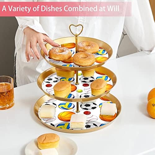 3 Placa de fruta de cupcakes de 3 camadas de sobremesa Plástico para servir suporte de exibição para casamento Decorações